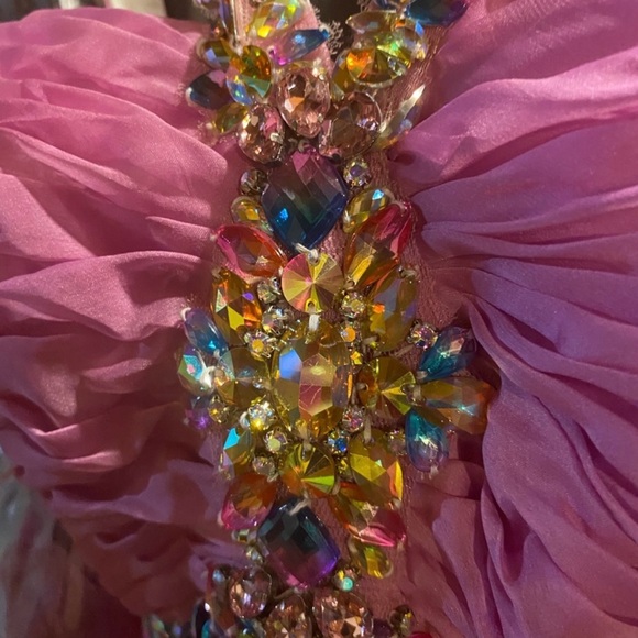 Multi-coloured Tony Bowls flowy prom gown - Picture 4 of 13